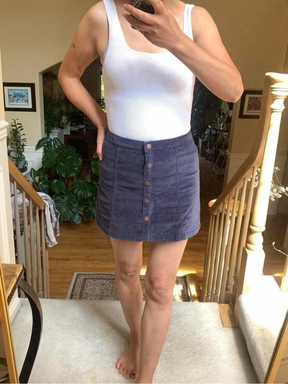 Zara navy velvety